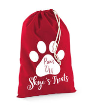 Load image into Gallery viewer, Personalised Pet Paws Off Treats Stuff Bag - Pet Gifts / Accessories