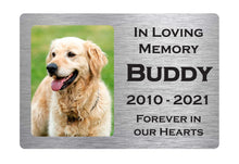 Load image into Gallery viewer, Custom Pet Memorial Plaque with Photo - Personalised Grave Marker in Brushed Aluminum for Outdoor Use