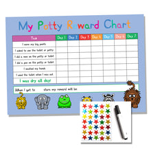 Load image into Gallery viewer, Blue Potty / Toilet Training Animal Design A4 Reward Chart