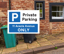 Load image into Gallery viewer, Private Parking Landscape Metal Sign - Personalised - Warning Parking Sign Car Park