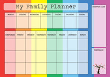 Load image into Gallery viewer, Magnetic Rainbow Family Planner and Meal Planner - Personalised