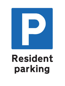 Resident Parking Only Metal Sign - Portrait - Warning Parking Sign Car Park