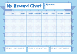 Blue A4 Childrens Reward Chart - Sticker Chart