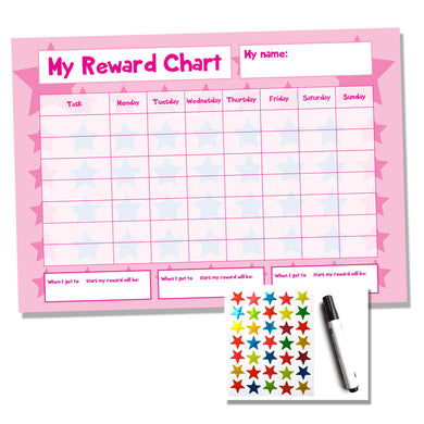 Pink A4 Childrens Reward Chart - Sticker Chart