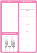 Load image into Gallery viewer, Weekly Magnetic Planner with Air Fryer Conversion Chart - A4 - Pink