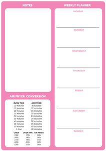 Weekly Magnetic Planner with Air Fryer Conversion Chart - A4 - Pink