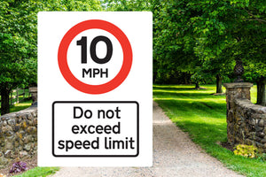 Speed Limit 10 mph Metal Sign - Warning Parking Sign Car Park