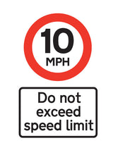Load image into Gallery viewer, Speed Limit 10 mph Metal Sign - Warning Parking Sign Car Park