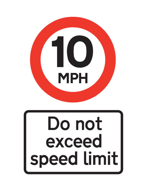 Speed Limit 10 mph Metal Sign - Warning Parking Sign Car Park ...