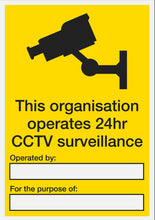 Load image into Gallery viewer, This Organisation uses CCTV - Metal Sign - Choose Size