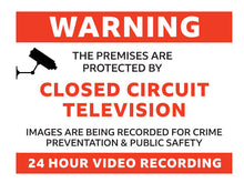 Load image into Gallery viewer, CCTV Warning Sign - A5 / A4 / A3 - Security - Surveillance - Quality Metal Sign