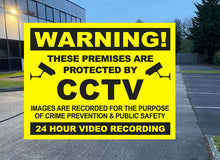 Load image into Gallery viewer, Warning CCTV - Yellow and Black - Metal Sign - Choose Size