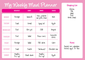 wipe clean a4 meal planner