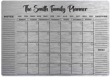 Load image into Gallery viewer, Monthly Magnetic Family Planner - Brushed Aluminium - A4 Size