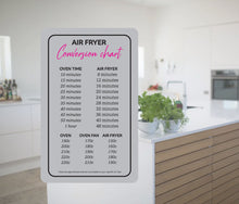 Load image into Gallery viewer, Air Fryer Conversion Chart Metal Sign - 25 x 15cm- Cooking Times Temp Oven Kitchen
