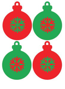 Christmas Baubles - Set of 4 - Christmas Wall / Window Sticker