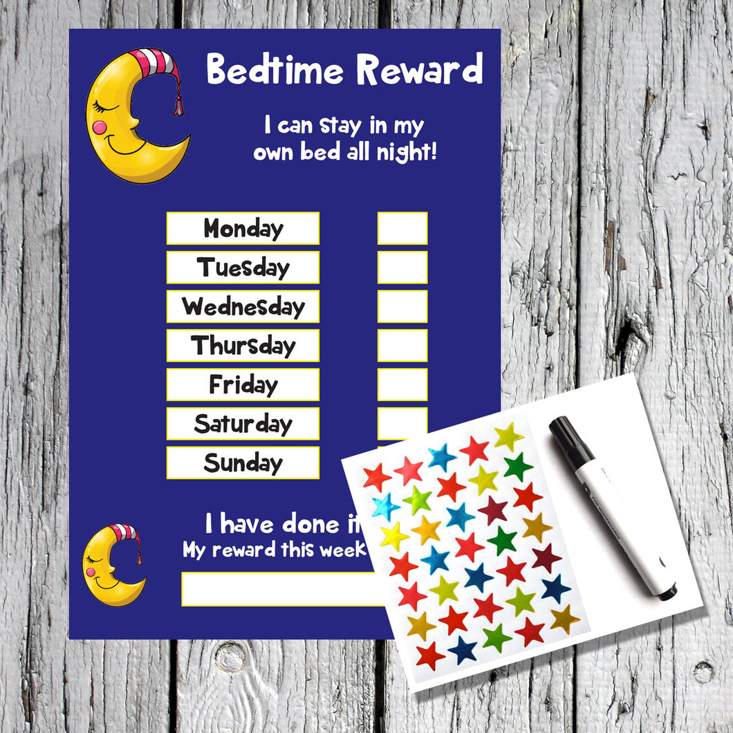 Bedtime Sleep in own Bed A4 Reward Chart