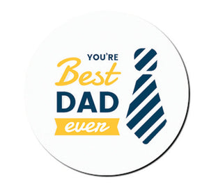 Father's Day Coaster - Best Dad Ever with Tie