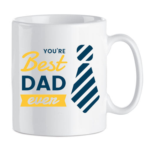 Father's Day Mug - Personalised - Best Dad Ever with Tie