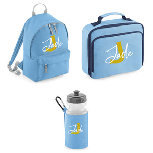 School Bundle - Backpack - Lunch Box - Water Bottle - Personalised