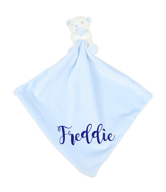 Blue Teddy Bear Comforter - Baby Gift / Accessories