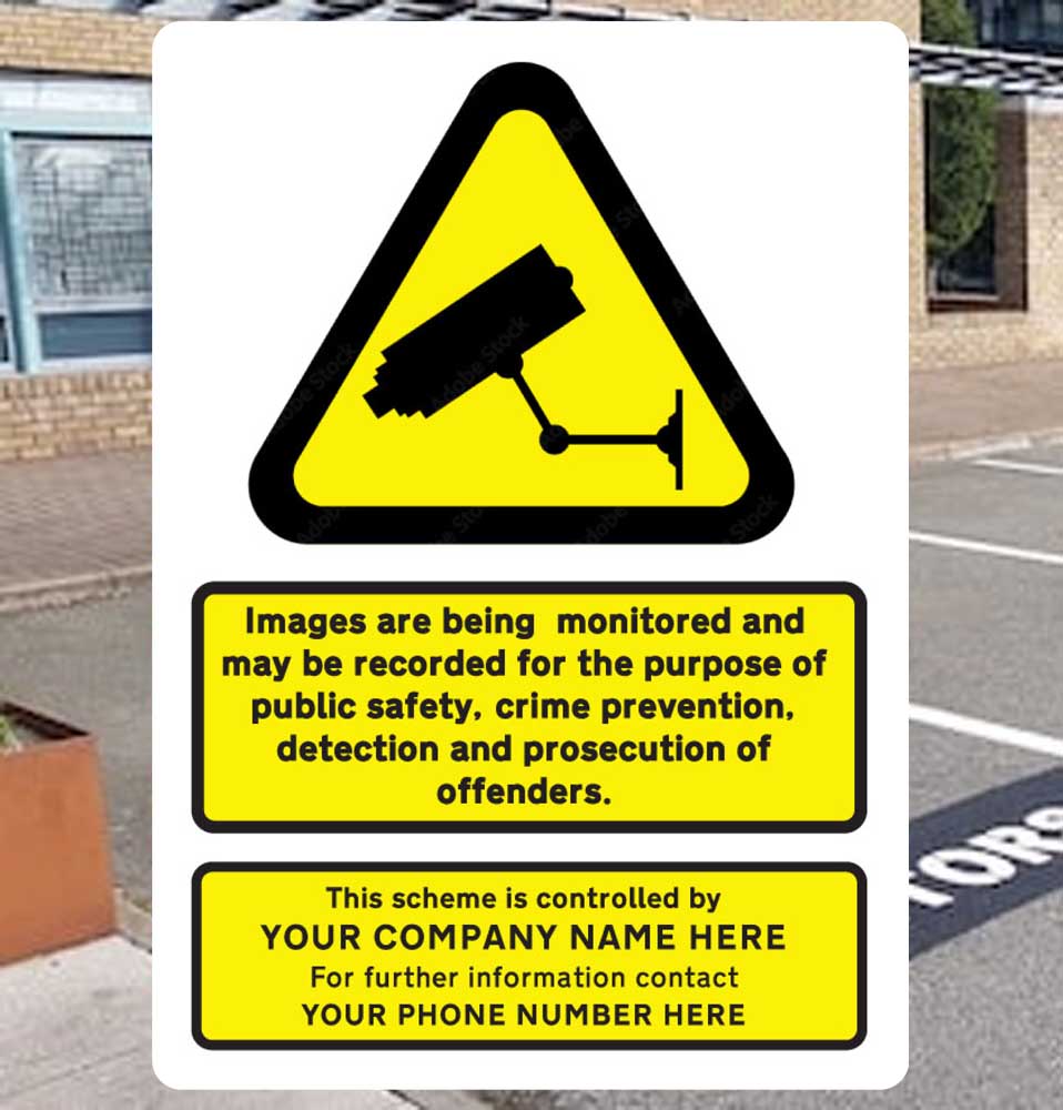 CCTV Recording Sign - Customised - Deterrent - Warning Parking Sign Car Park
