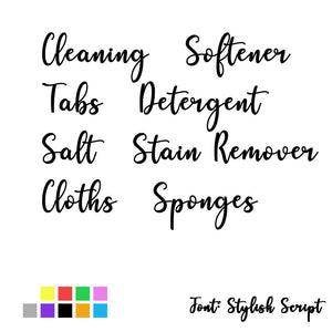 Cleaning Label Bundle- Cleaning, Softener, Tabs, Sponges, Cloths, Detergent