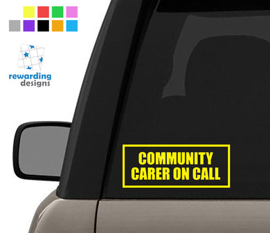 200 x Community Carer Car Sticker - Nurse - Carer - Vinyl Car Decal