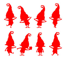 Load image into Gallery viewer, Christmas Cute Elfs - Set of 8 Xmas Wall / Window Sticker - Double Sided
