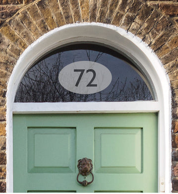 House Number Sticker  - Frosted Etch Effect Oval