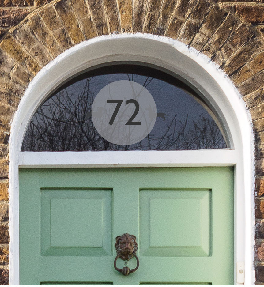 House Number Sticker - Round Frosted Etch Effect
