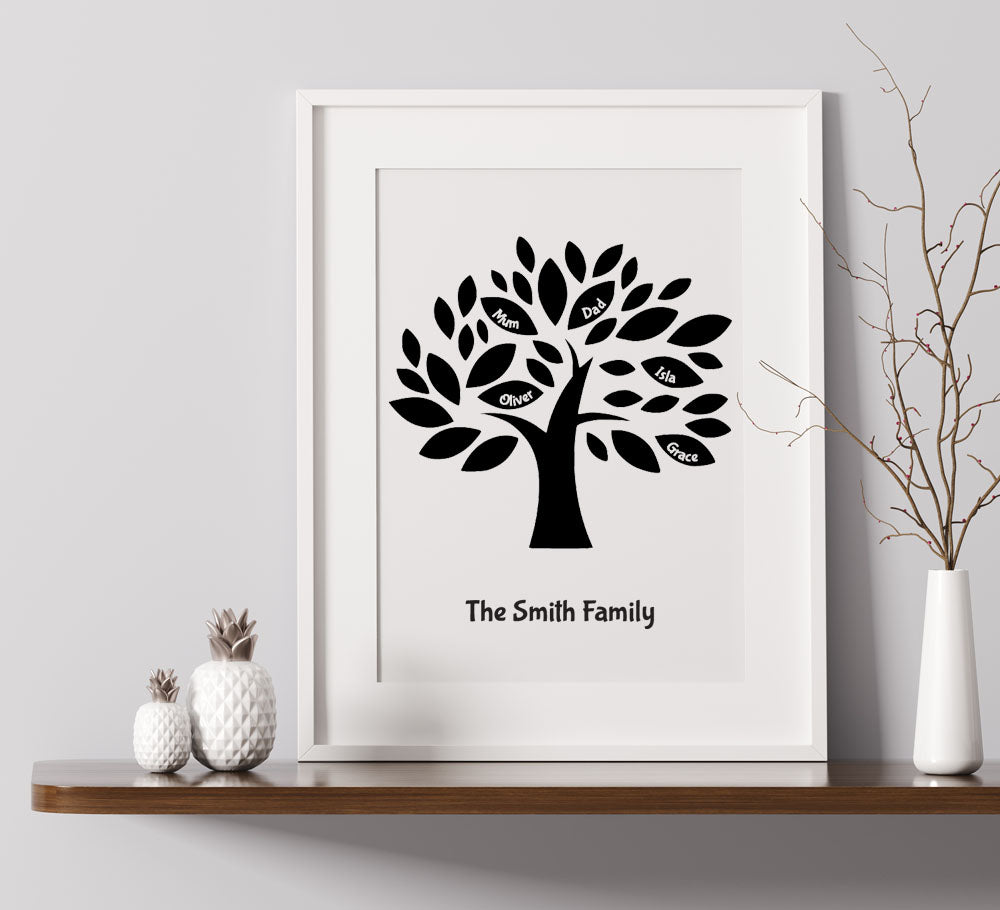Family Tree Personalised A4 Print