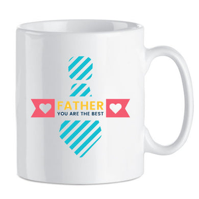 Father's Day Mug - Personalised - Tie and Hearts