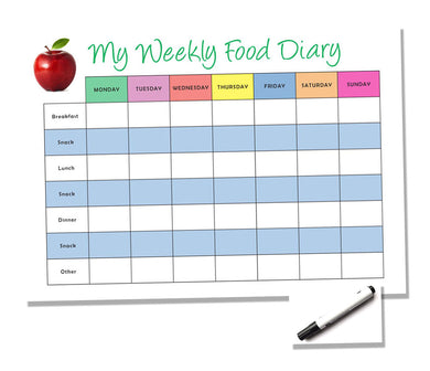 Weekly Reusuble Metal A4 Food Diary