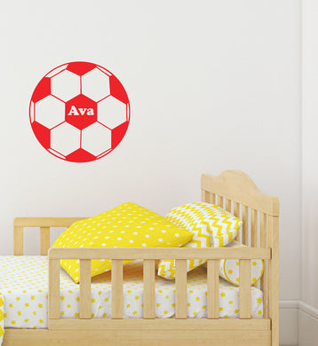 Personalised Football Vinyl Sticker - Children's Wall Art