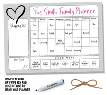 Load image into Gallery viewer, Personalised Hanging Family Activity / Meal Planner
