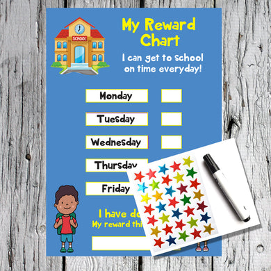 Get to School on Time A4 Reward Chart