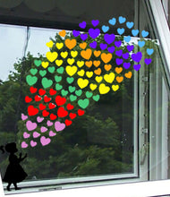 Load image into Gallery viewer, Child Blowing Rainbow Heart Stickers - Choose Your Silhouette