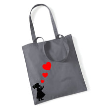 Load image into Gallery viewer, Girl Blowing Three Hearts - Tote Bag