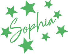 Load image into Gallery viewer, Personalised Name Star Sticker for Childs Bedroom - Toy Box Storage Sticker