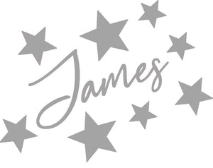 Personalised Name Star Sticker for Childs Bedroom - Toy Box Storage Sticker