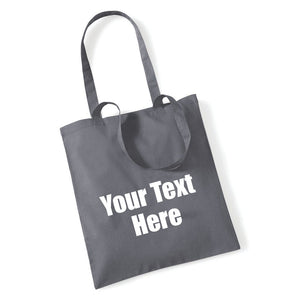 Personalised Tote Bag - Choose Your Text and Bag Colour