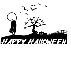 Happy Halloween Scene - Vinyl Window Sticker