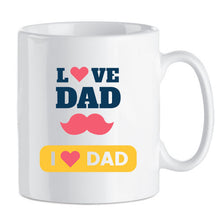 Load image into Gallery viewer, Father&#39;s Day Mug - Personalised - I love Dad Moustache