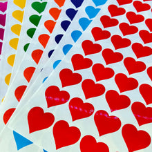 Load image into Gallery viewer, Large Rainbow Heart Stickers - Window Glass Decorating - 420 Stickers 7 Colours