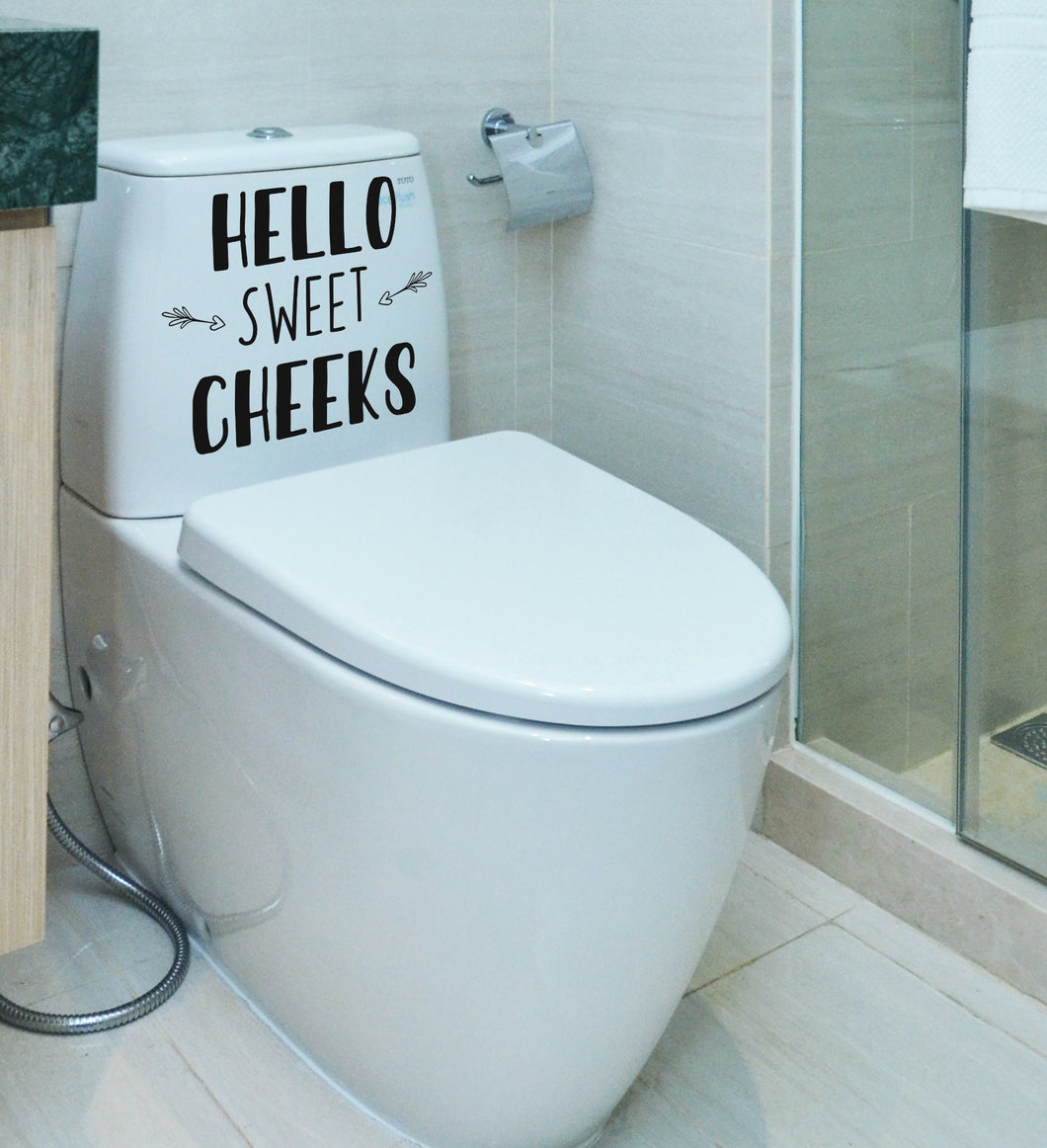 Hello Sweet Cheeks Toilet Sticker - Bathroom Vinyl Sticker