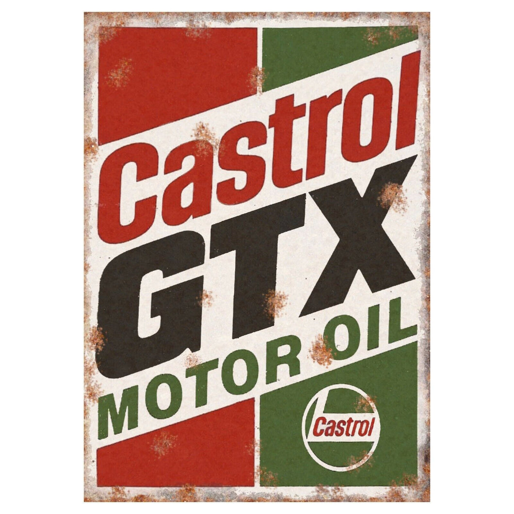 Castrol GTX - 15x20cm - Metal Sign / Plaque / Tin - Man Cave Bar Garage