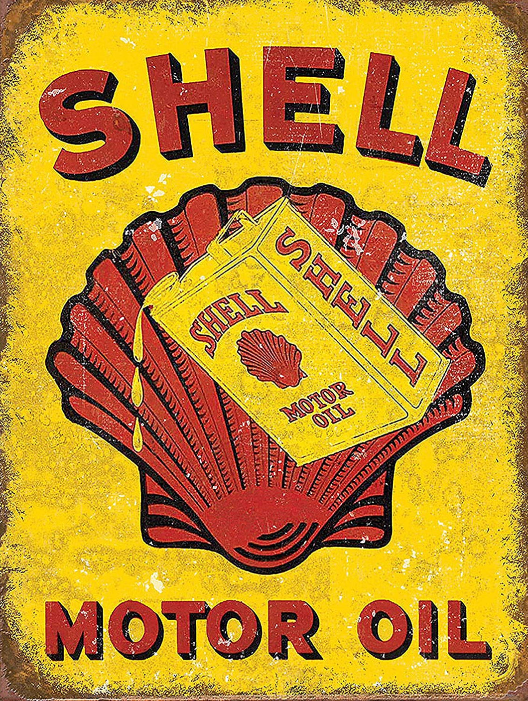 Shell Oil Can - 15x20cm - Metal Sign / Plaque / Tin - Man Cave Bar Garage