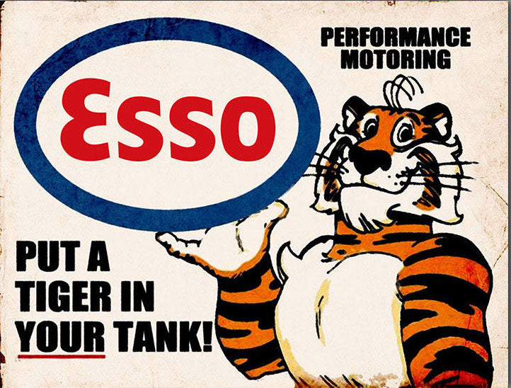 Esso Tiger - 15x20cm - Metal Sign / Plaque / Tin - Man Cave Bar Garage