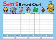 Load image into Gallery viewer, Personalised A4 Animal Design Reward Chart
